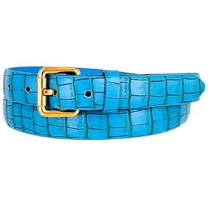 Blue Alligator Faux Leather Belt